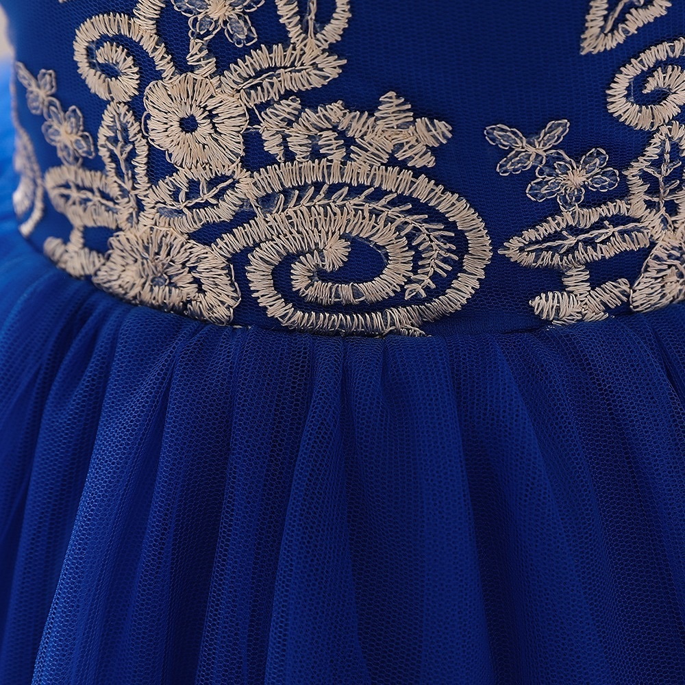 Luxury Royal blue lace sparkly bow wedding birthday dress 5009 - Picture 7 of 11